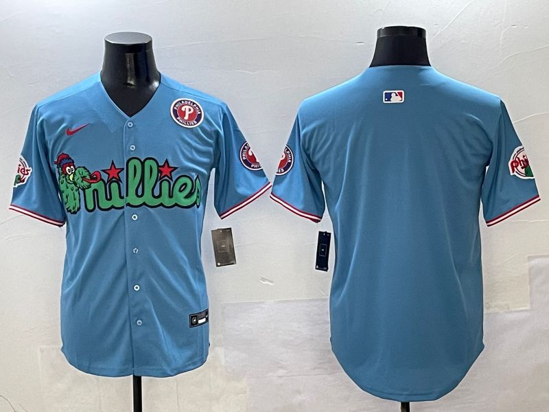 Men Philadelphia Phillies Blank Light Blue three generations Joint Name 2025 Nike MLB Jersey style 2->philadelphia phillies->MLB Jersey